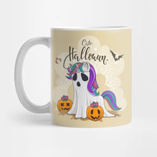 Cute Halloween Unicorn in Sheet Mug
